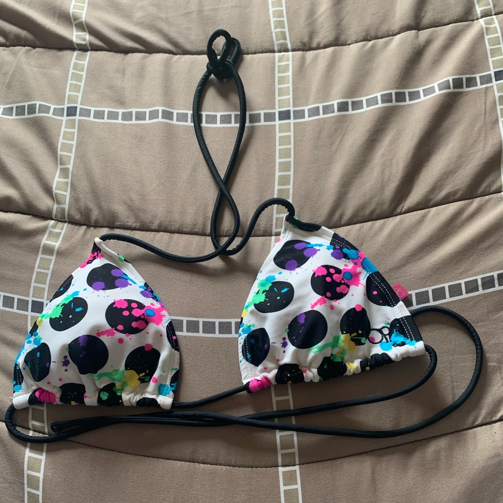 Polka dot swim suit top